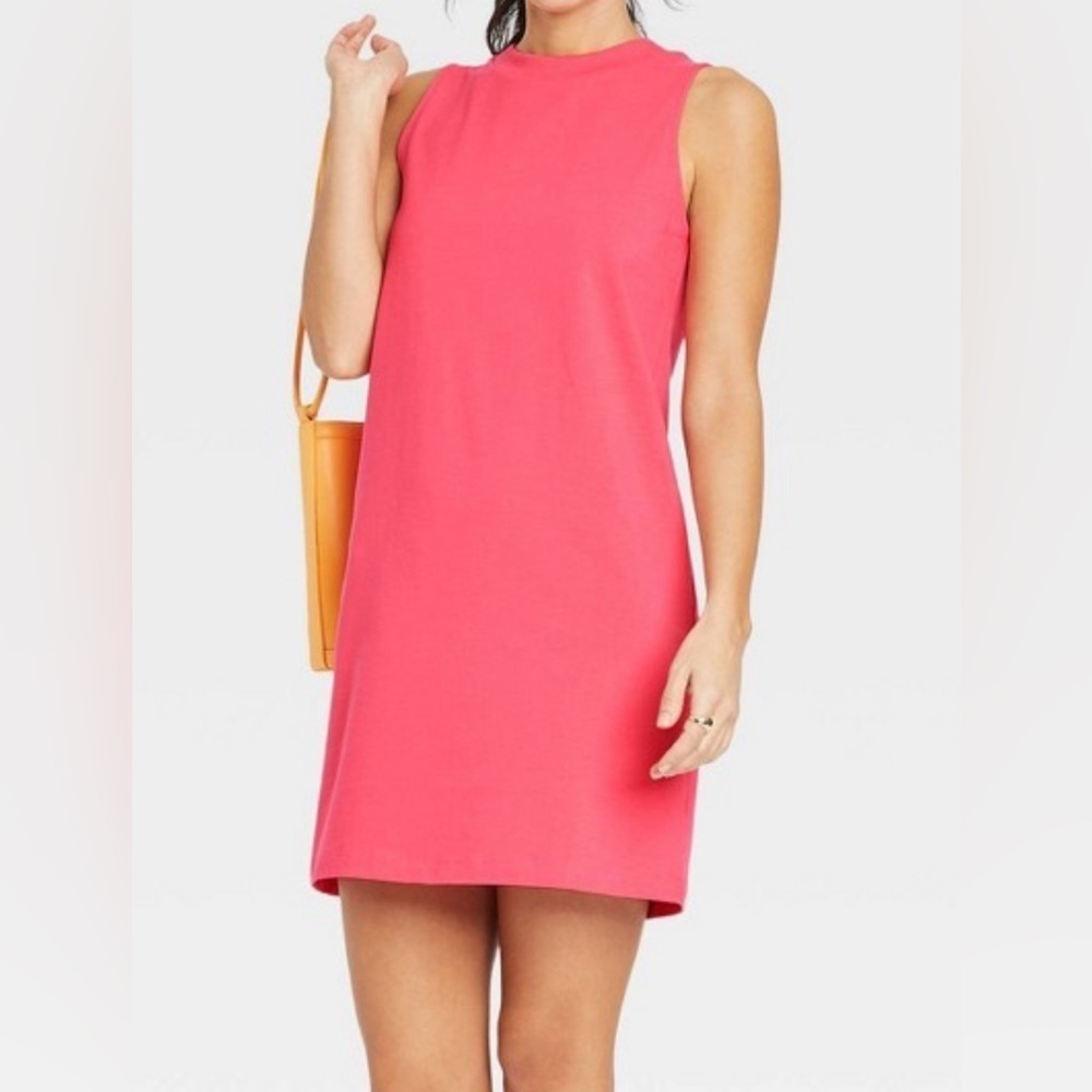 A New Day Sleeveless Tank Dress Crewneck Coral Pink Women’s XL Stretch